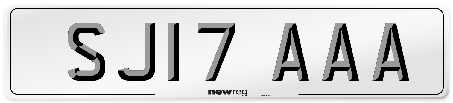 SJ17 AAA Number Plate from New Reg